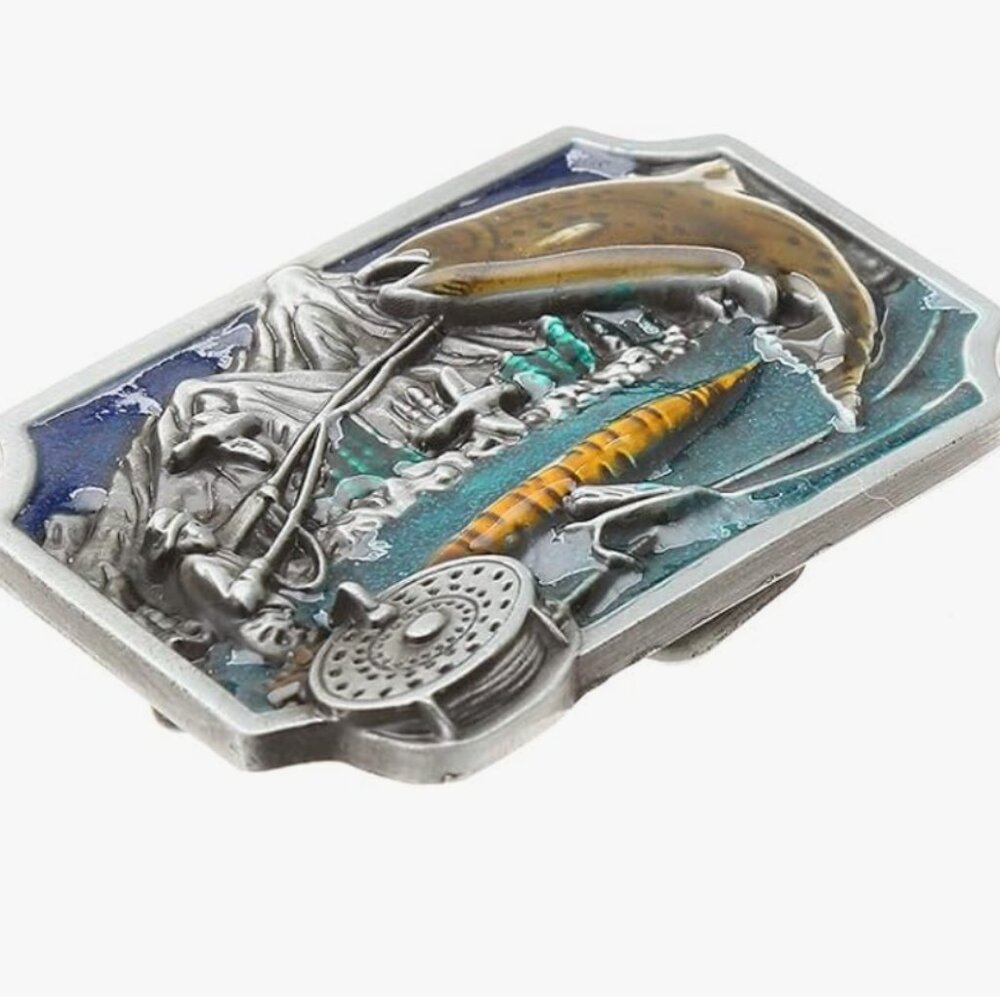 ✨Western Fisherman Cowboy Belt Buckle – Vintage Buckle Only, No Belt Included✨ - Picture 3 of 6